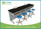 Steel And Wood C Frame Physics Laboratory Furniture For Student With 4 Seat