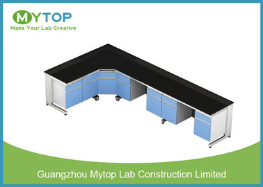L Shape Modern Laboratory Furniture With MDF Cabinet and Aluminum Handle